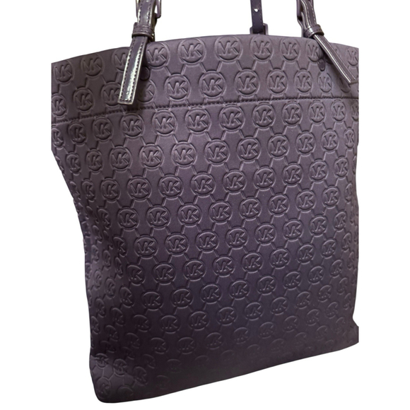 Michael Kors Signature Logo Embossed Neoprene Large Purple Tote - Picture 6 of 13